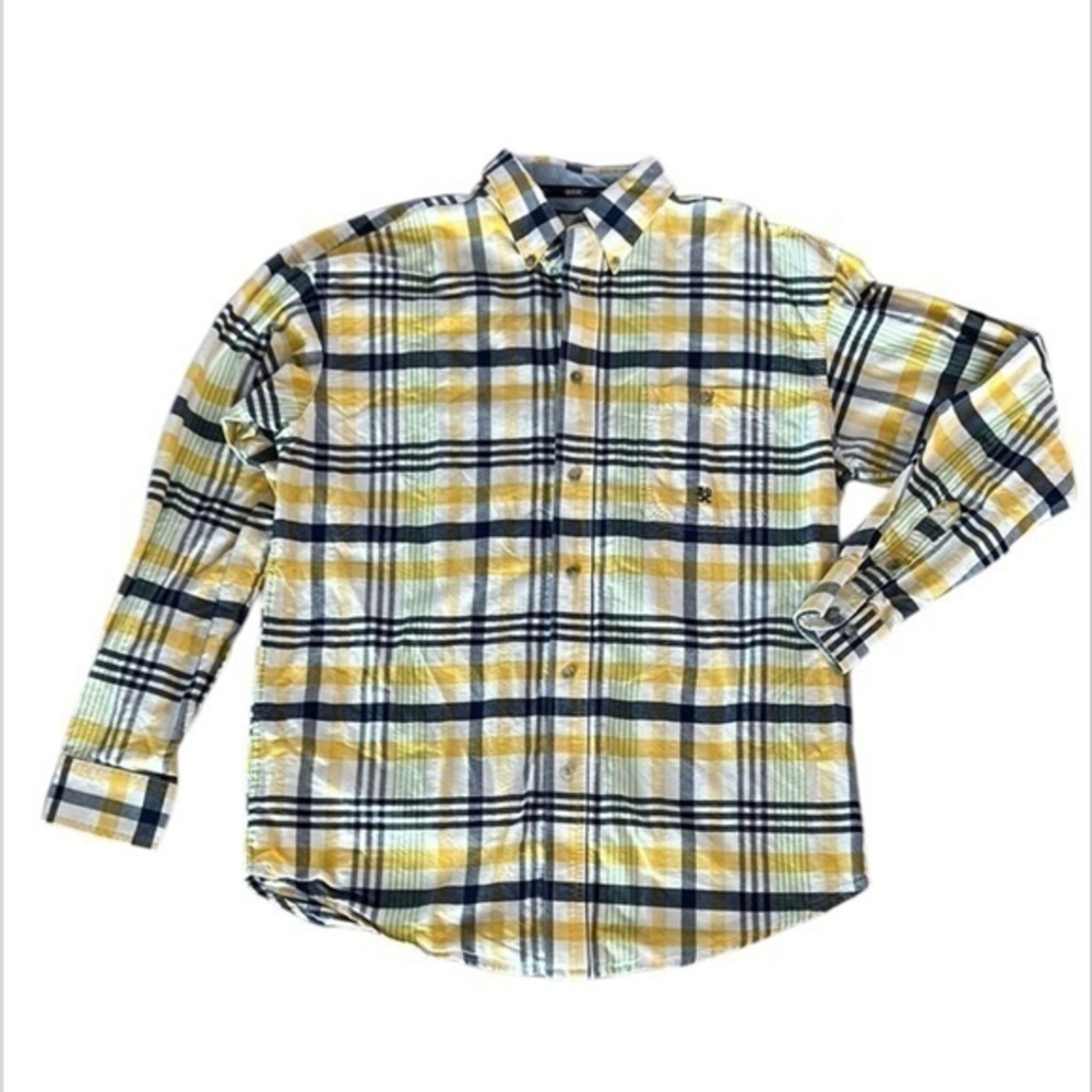 Wrangler 20X twenty x Yellow Plaid Men's Shirt size large